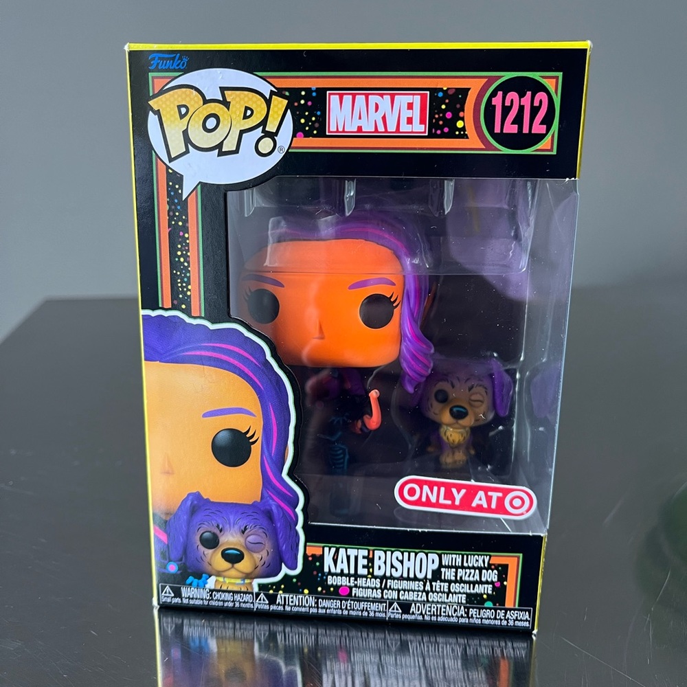 FUNKO POP! Hawkeye Kate Bishop & Lucky #1212 Blacklight Target Exclusive